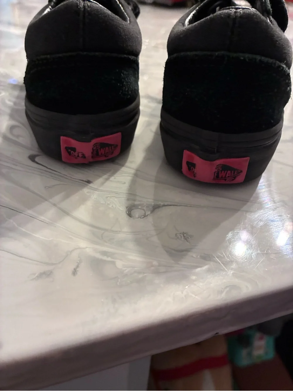 Kids Vans Black Velcro Suede Sneakers - Comfortable Everyday Shoes